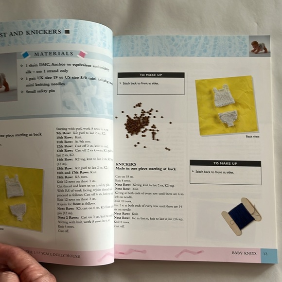 NWT Mini Knits for the 1/12” Scale Dolls’ House 2005 Linda Spratley BOOK - Picture 7 of 17